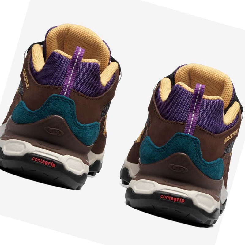 Baskets Salomon SHELTER LOW LEATHER Homme Kaki | WBQOLCY-13