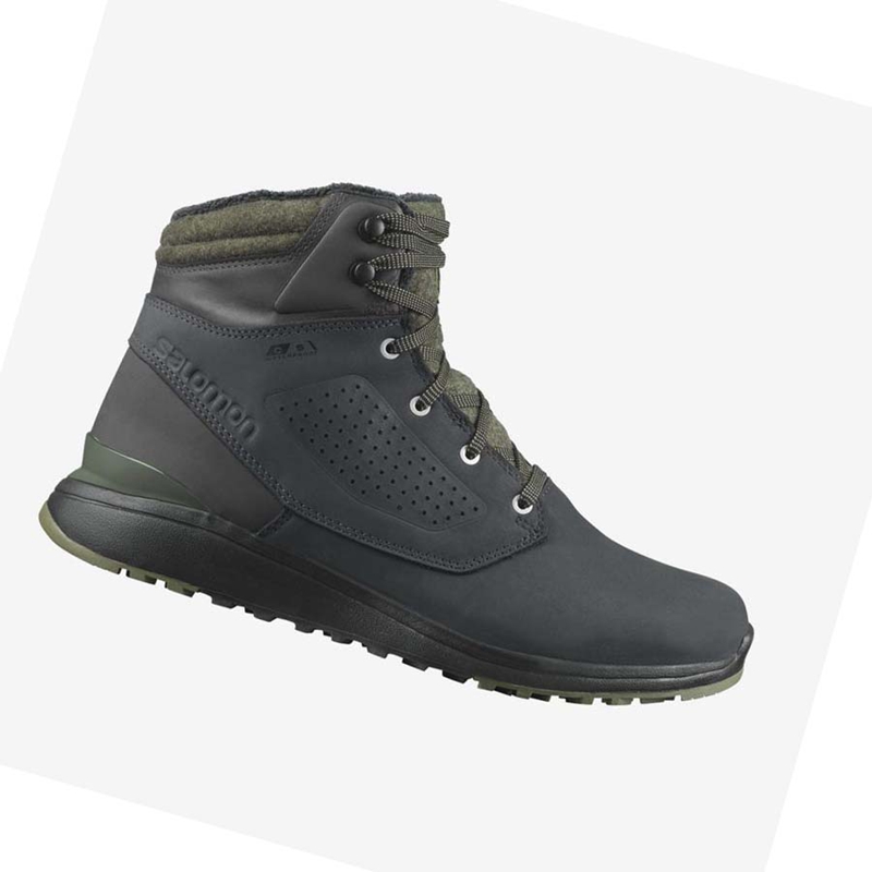 Bottes D\'hiver Salomon UTILITY WINTER CLIMASALOMON™ WATERPROOF Homme Noir Vert | YKGVPQJ-84