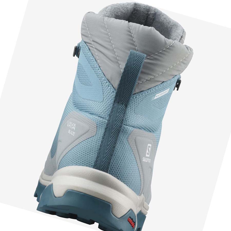 Bottes D'hiver Salomon VAYA BLAZE THINSULATE™ CLIMASALOMON™ WATERPROOF Femme Bleu | JMCULWF-45