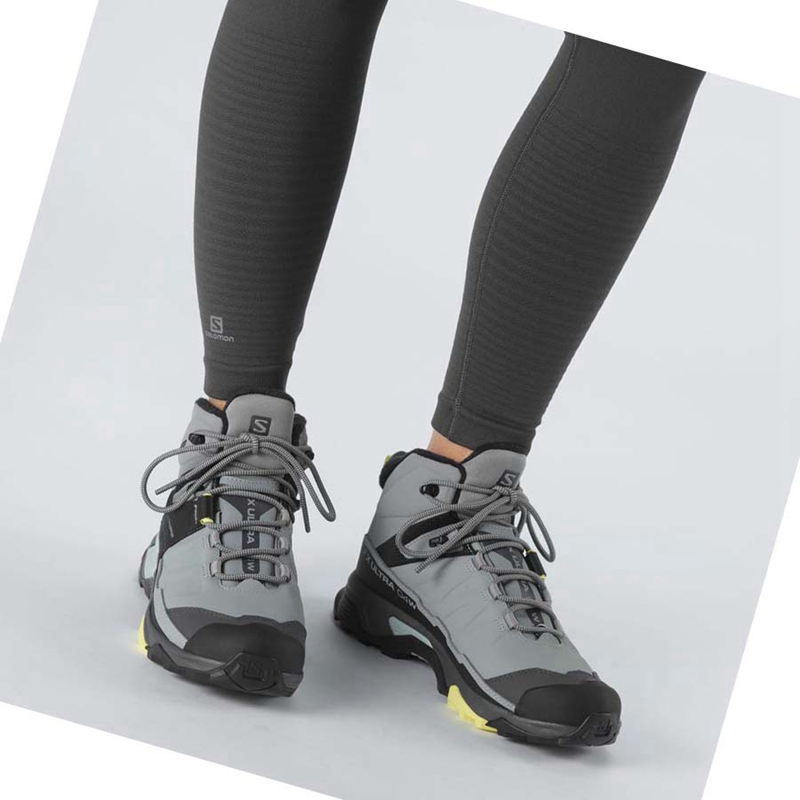 Bottes D'hiver Salomon X ULTRA 4 MID WINTER THINSULATE™ CLIMASALOMON™ Femme Grise | HQZYWET-65