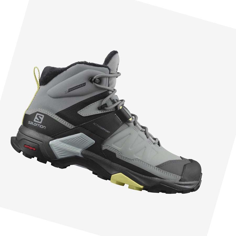 Bottes D\'hiver Salomon X ULTRA 4 MID WINTER THINSULATE™ CLIMASALOMON™ Femme Grise | HQZYWET-65
