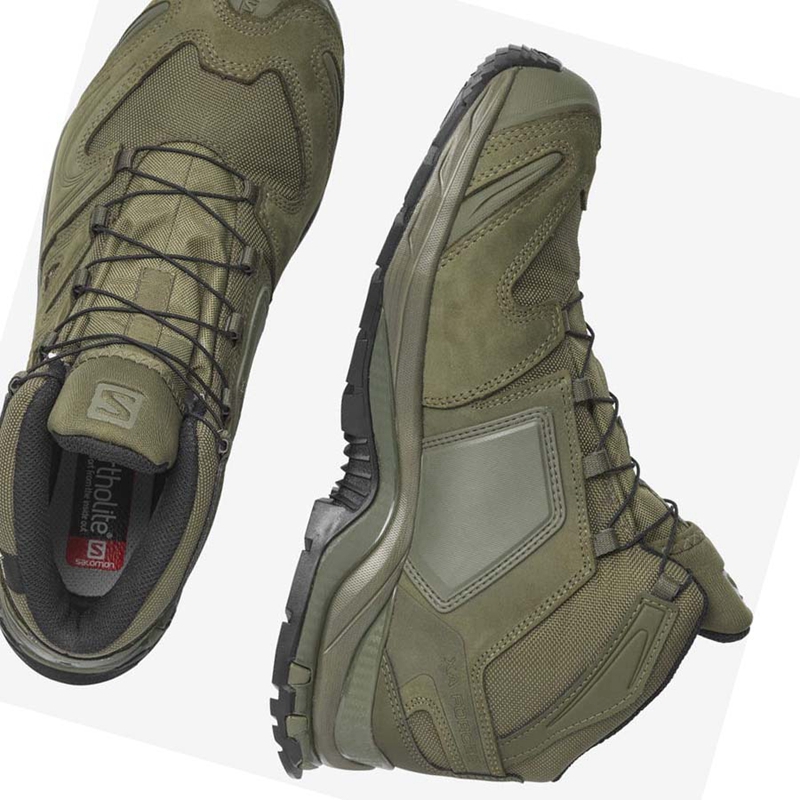Bottes Salomon XA FORCES MID GORE-TEX EN Homme Vert Olive | DTWUNPA-10