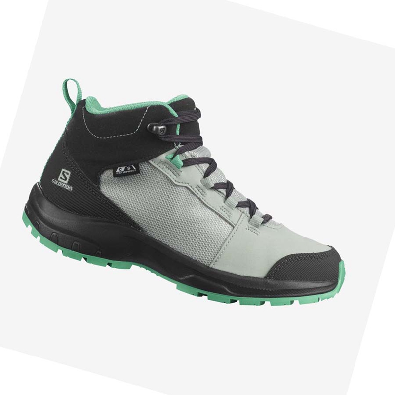 Chaussures Randonnée Salomon OUTWARD CLIMASALOMON™ WATERPROOF Enfant Menthe | VUACNZF-93