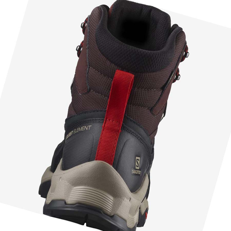 Chaussures Randonnée Salomon QUEST ELEMENT GORE-TEX Homme Grise Rouge | EULINQP-01