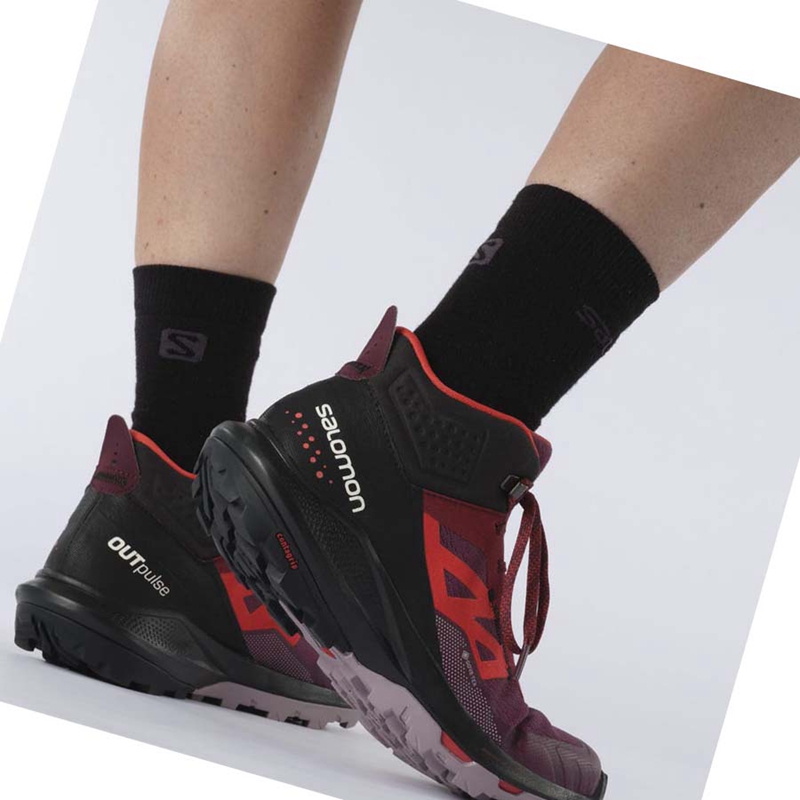 Chaussures Randonnée Salomon WoOUTPULSE MID GORE-TEX Femme Violette | BNRKOWC-78