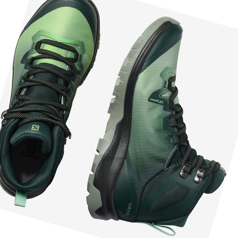 Chaussures Randonnée Salomon WoVAYA MID GORE-TEX Femme Vert | YSNLUKG-08