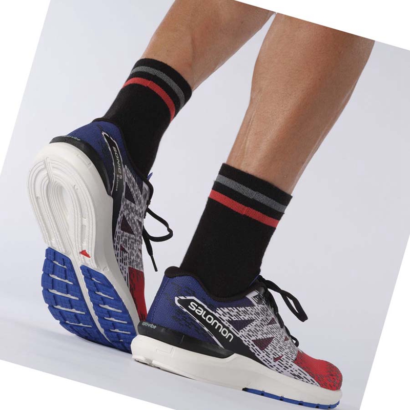 Chaussures Running Salomon SONIC 5 BALANCE Homme Rouge Bleu | YVRTCOH-34