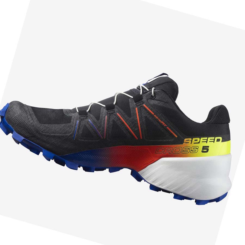 Chaussures Trail Running Salomon SPEEDCROSS 5 RACING PACK Homme Noir Bleu | EVNRZAU-52