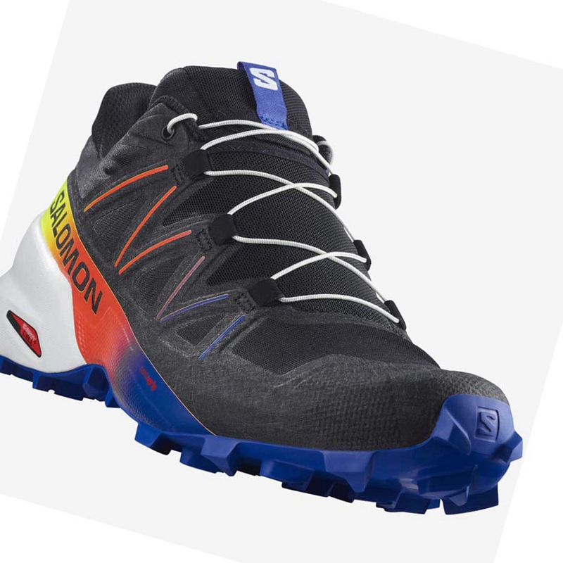 Chaussures Trail Running Salomon SPEEDCROSS 5 RACING PACK Homme Noir Bleu | EVNRZAU-52