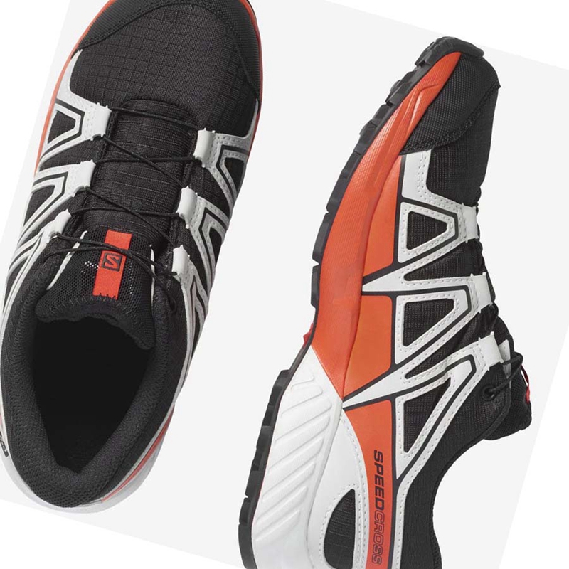 Chaussures Trail Running Salomon SPEEDCROSS CLIMASALOMON™ WATERPROOF Enfant Noir Rose | NCAHJRU-30