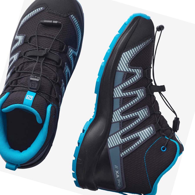 Chaussures Trail Running Salomon XA PRO V8 MID CLIMASALOMON™ WATERPROOF Enfant Noir | OKZIAYP-92