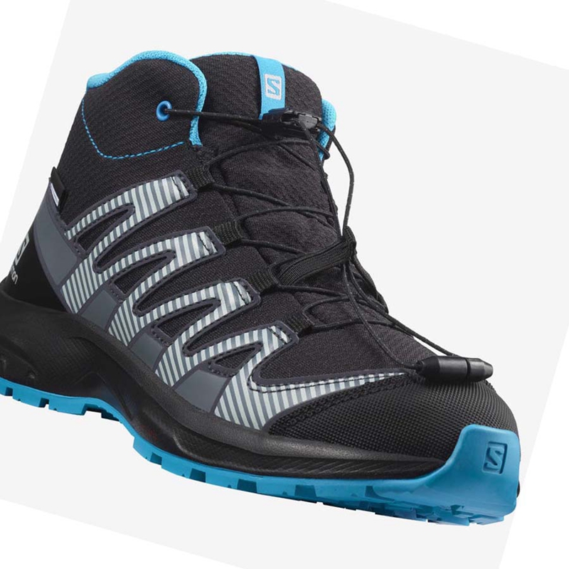 Chaussures Trail Running Salomon XA PRO V8 MID CLIMASALOMON™ WATERPROOF Enfant Noir | OKZIAYP-92
