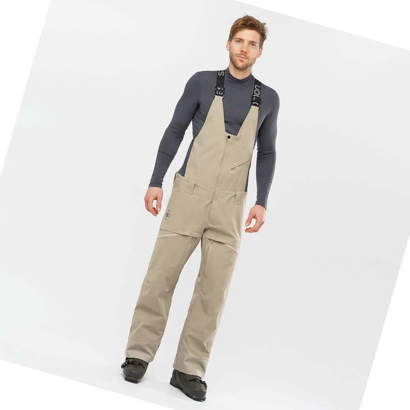 Pantalons De Ski Salomon STANCE 3L BIB Homme Beige | BZSFNQW-13