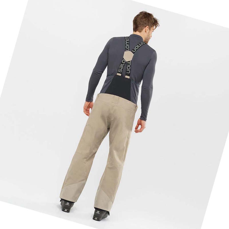Pantalons De Ski Salomon STANCE 3L BIB Homme Beige | BZSFNQW-13