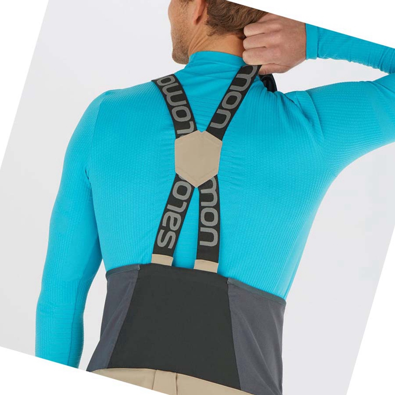 Pantalons De Ski Salomon STANCE 3L BIB Homme Beige | BZSFNQW-13