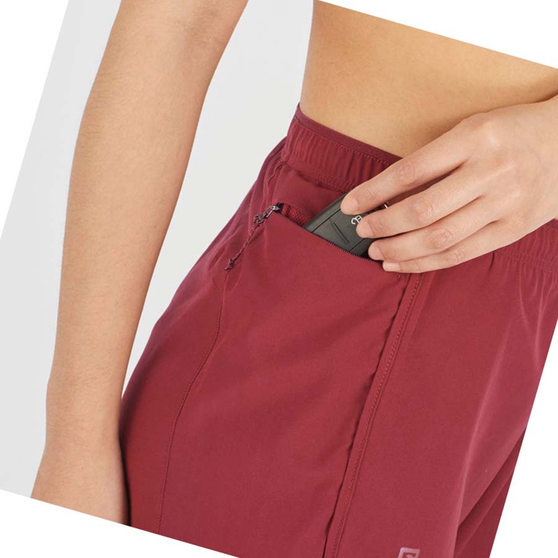 Shorts Salomon AGILE Femme Rouge | OBLVNFE-93