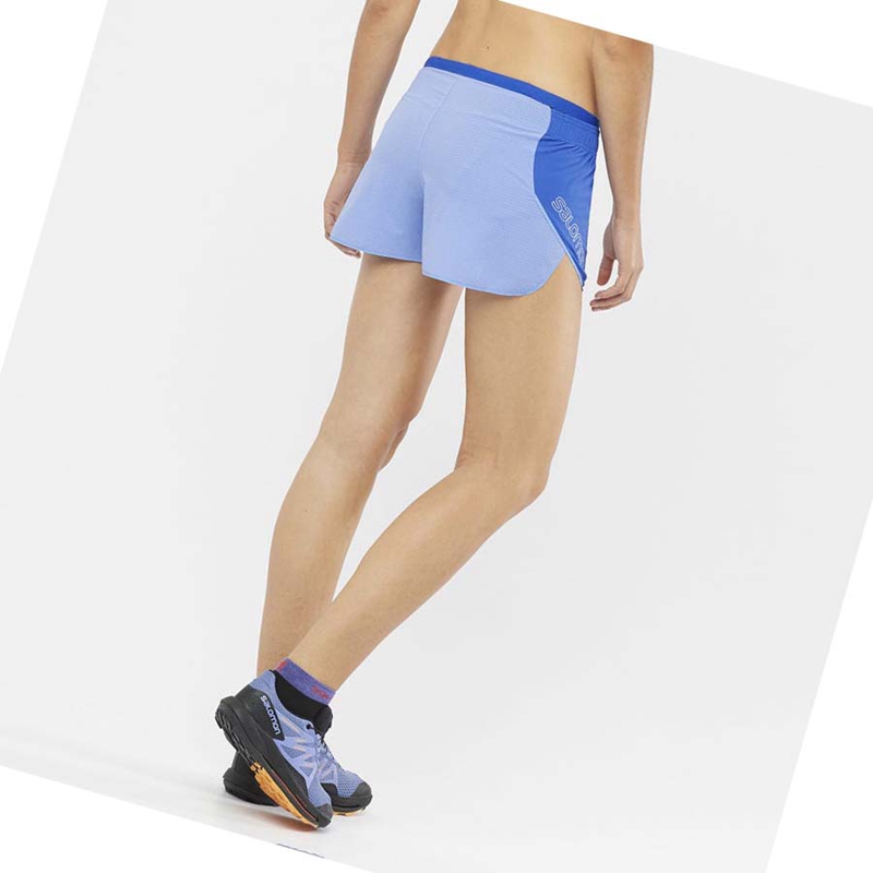 Shorts Salomon SENSE AERO 3'' Femme Bleu | XIAJSGT-81