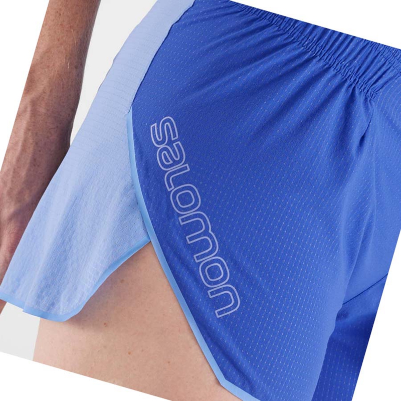 Shorts Salomon SENSE AERO 3'' Femme Bleu | XIAJSGT-81