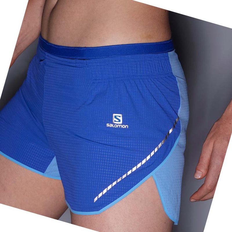 Shorts Salomon SENSE AERO 3'' Femme Bleu | XIAJSGT-81
