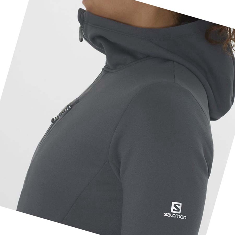 Sweat À Capuche Salomon ESSENTIAL XWARM Femme Noir | DQTXOHN-01