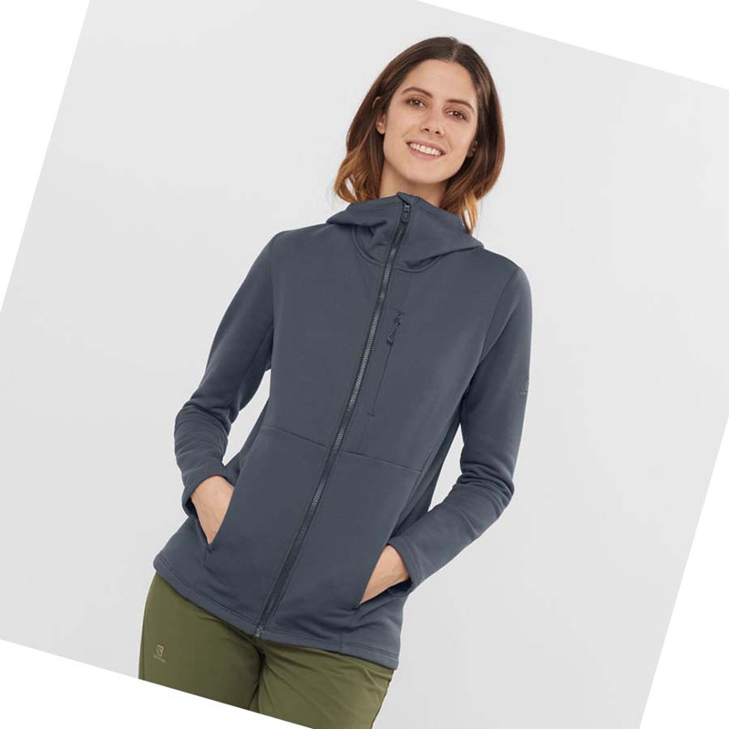 Sweat À Capuche Salomon ESSENTIAL XWARM Femme Noir | DQTXOHN-01