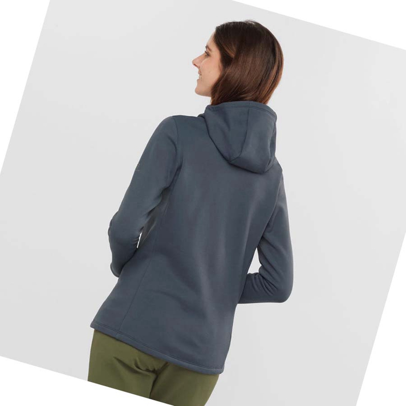 Sweat À Capuche Salomon ESSENTIAL XWARM Femme Noir | DQTXOHN-01