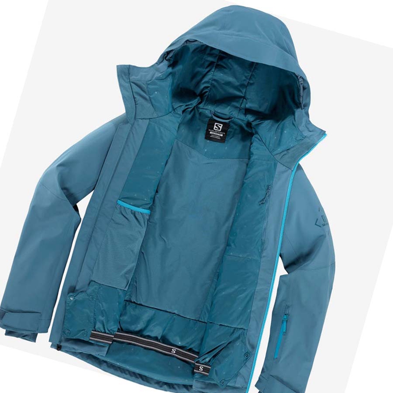 Vestes De Ski Salomon HIGHLAND Ski Homme Bleu | WSYRGZM-90
