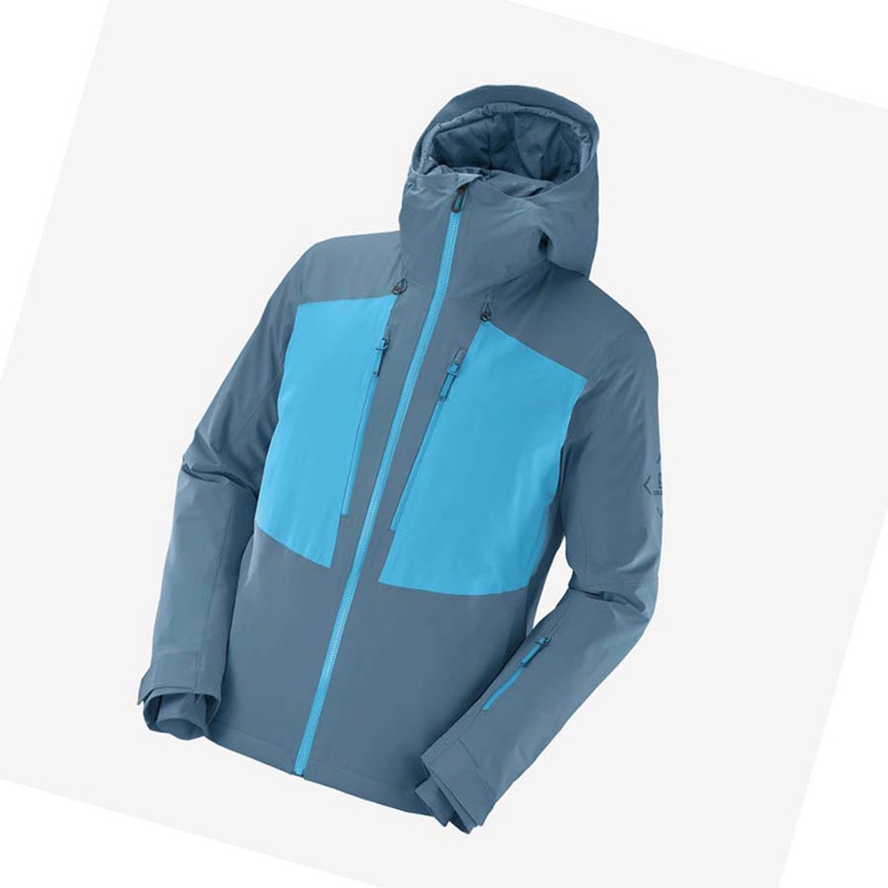 Vestes De Ski Salomon HIGHLAND Ski Homme Bleu | WSYRGZM-90