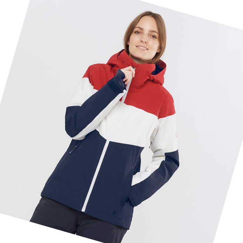 Vestes De Ski Salomon SLALOM Femme Blanche | LJKBXAD-60