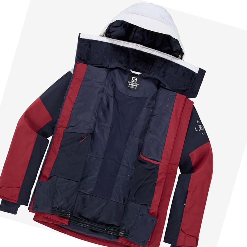 Vestes De Ski Salomon SLALOM Femme Rouge | TLYSUKF-86