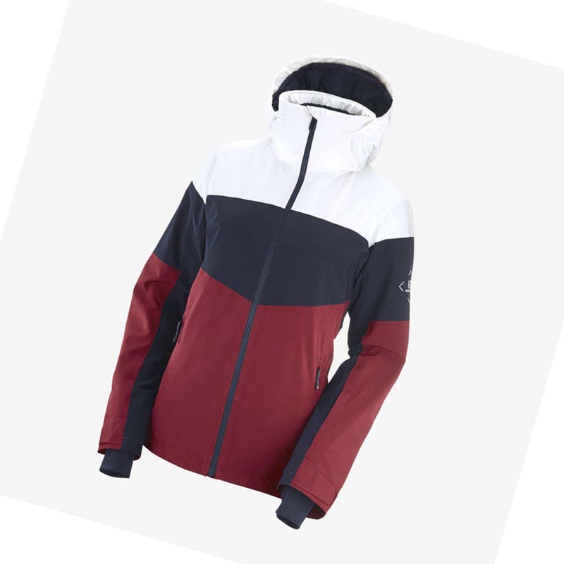 Vestes De Ski Salomon SLALOM Femme Rouge | TLYSUKF-86