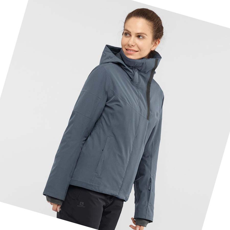 Vestes De Ski Salomon SPEED Femme Argent | MJISUBQ-41