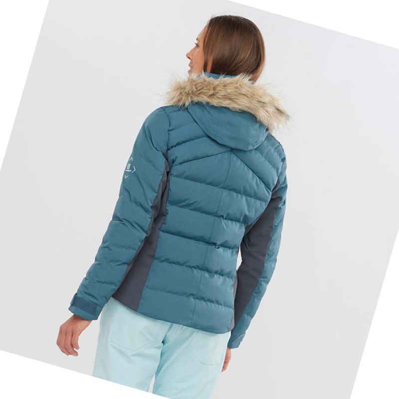 Vestes De Ski Salomon STORMCOZY Femme Bleu | ZQPFCDY-74
