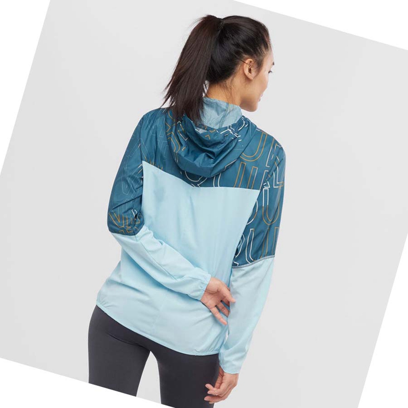 Vestes Salomon AGILE WIND WINDBREAKERS Femme Vert | JLKTMYO-30