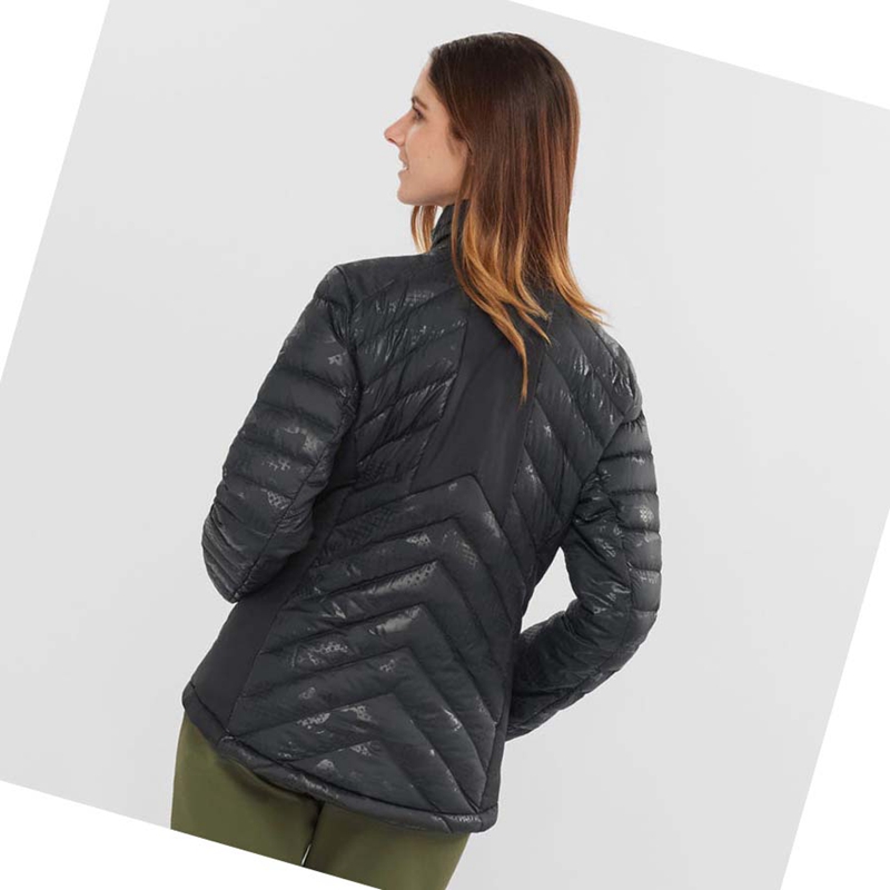 Vestes Salomon ESSENTIAL XWARM DOWN INSULATED Femme Noir Noir | HOYZFKC-61