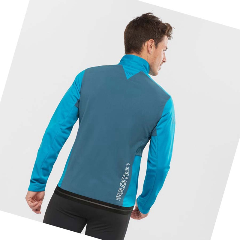 Vestes Salomon GORE TEX INFINIUM™ WINDSTOPPER® Homme Bleu | KTAGXSQ-73