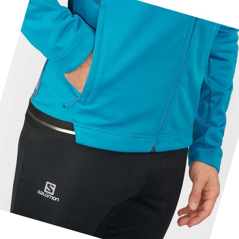 Vestes Salomon GORE TEX INFINIUM™ WINDSTOPPER® Homme Bleu | KTAGXSQ-73