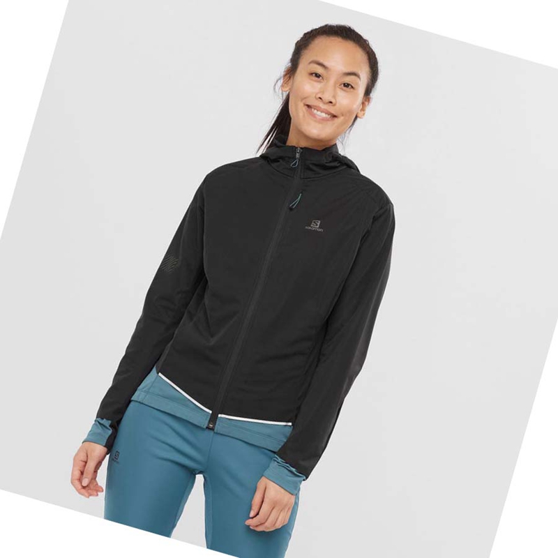 Vestes Salomon LIGHT SHELL Femme Noir | NWLYASJ-17
