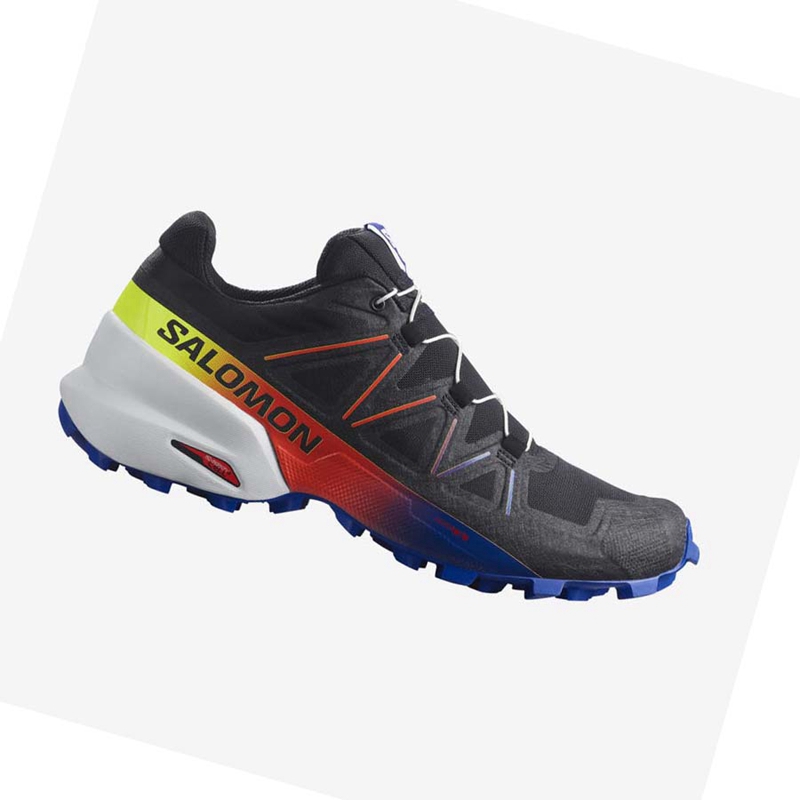 Chaussures Trail Running Salomon SPEEDCROSS 5 RACING PACK Homme Noir Bleu | EVNRZAU-52