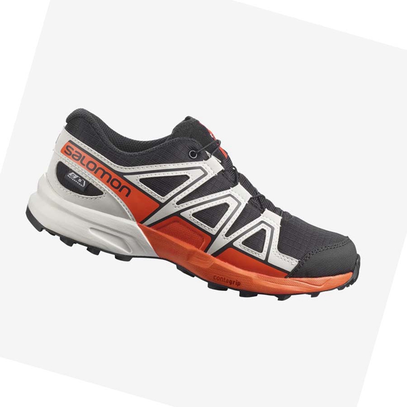 Chaussures Trail Running Salomon SPEEDCROSS CLIMASALOMON™ WATERPROOF Enfant Noir Rose | NCAHJRU-30