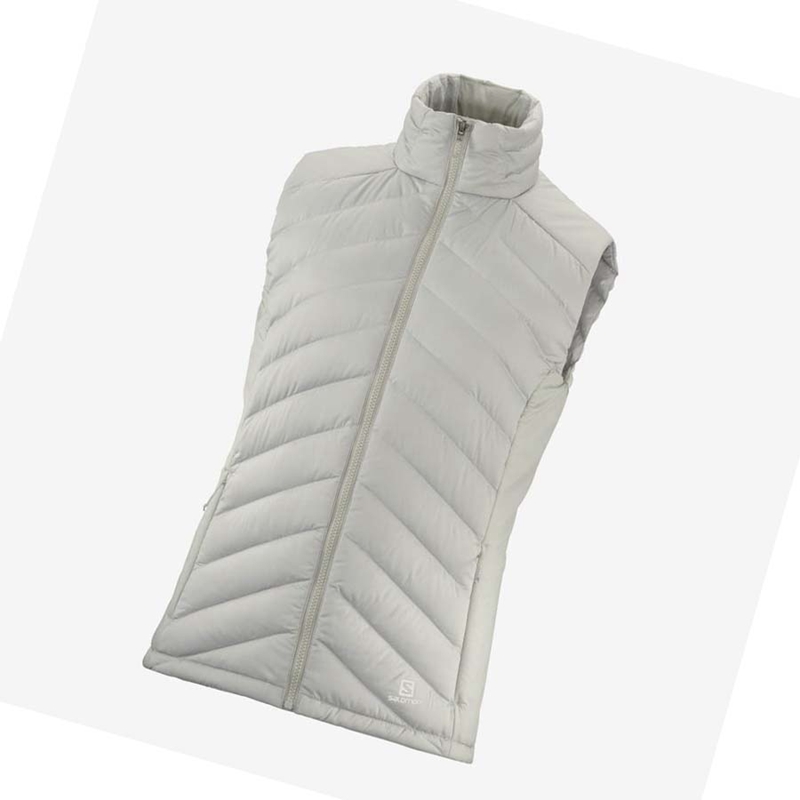 Vestes De Ski Salomon ESSENTIAL XWARM DOWN Femme Argent | UCRPEFN-05