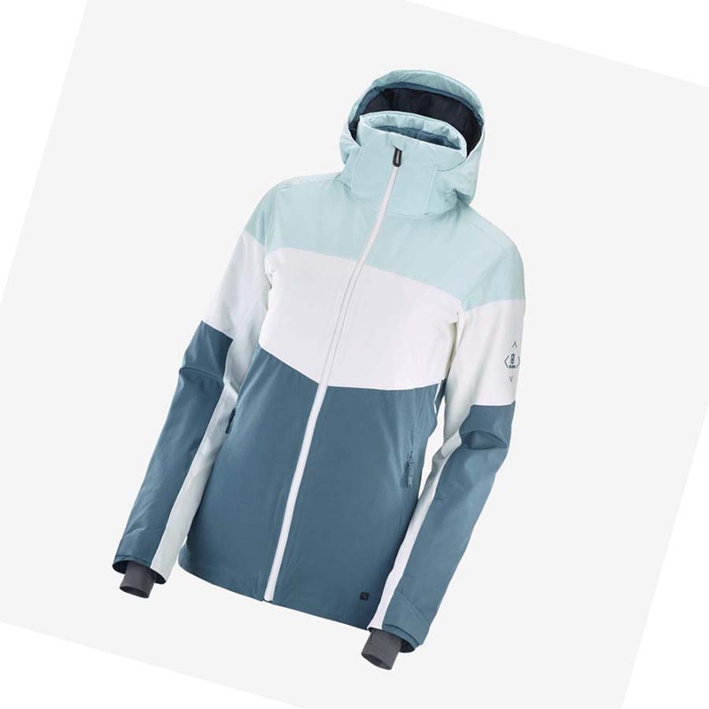 Vestes De Ski Salomon SLALOM Femme Bleu | XEOKQDL-38